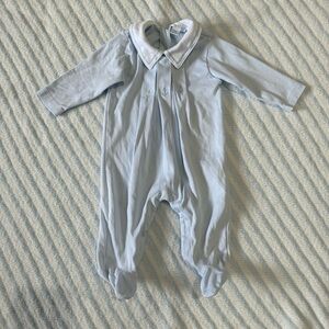 Kissy Kissy Baby Blue Footed Romper Embroidered Anchors 3-6 Months